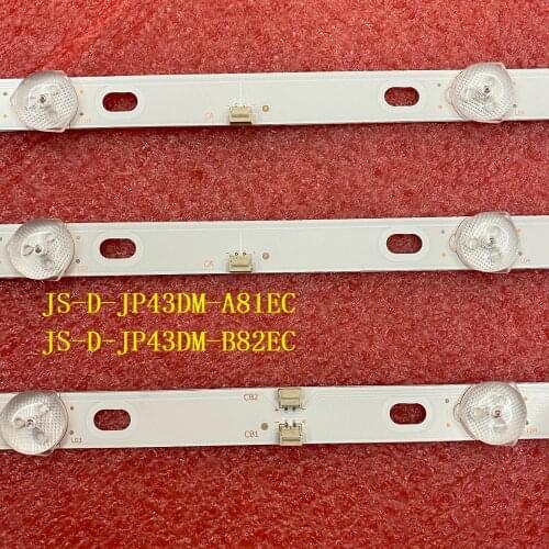 3pcs/set 828MM 8LED(6v) LED backlight strip for JS-D-JP43DM-A81EC JS-D-JP43DM-B82EC (80227) E43DM1000 MCPCB