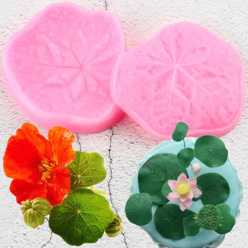 2Pcs Lotus Leaf Silicone Mold DIY Leaves Cupcake Topper Fondant Cake Decorating Tools Candy Resin Clay Chocolate Gumpaste Moulds