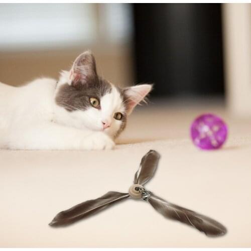 Cat Wand Interactive Exercising Rotating Windmill Feather Toy Cat-teasing Stick Pet Supplies