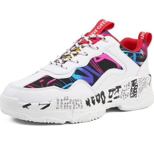 Sneakers Women Spring Woman Casual Fashion Shoes Size 35-44 Graffiti Ladies Vulcanized Shoes White Sneakers Lover Shoes