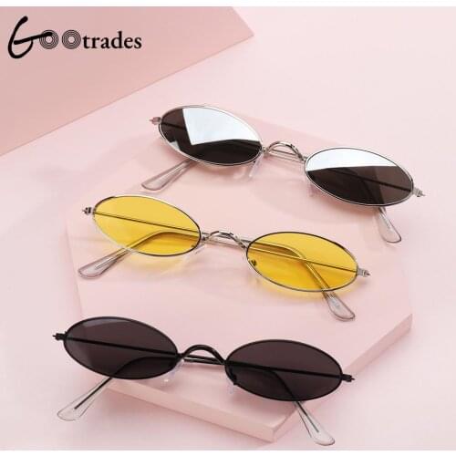 Gootrades Retro Small Oval Sunglasses Okulary Vintage Shades Sun Glasses for Men Women Anti-blue light Eyeglasses