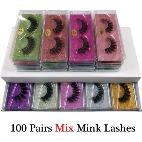 Wholesale 3D Eyelashes 10/20/30/40/50/100 3D Mink Lashes Natural False Eyelashes Thick Mink Eyelashes In Bulk Makeup cilios