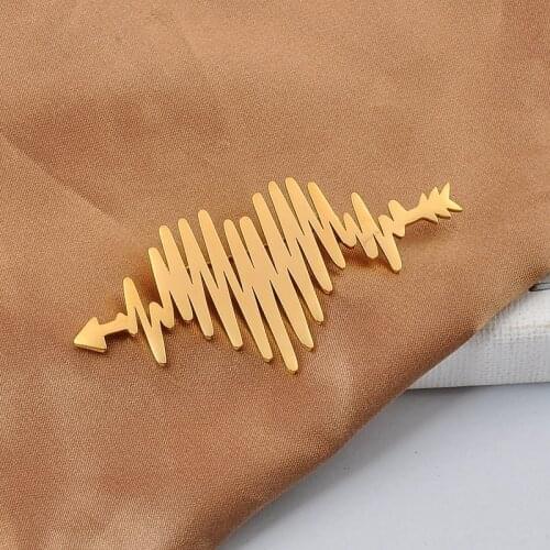 Creative Electrocardiogram Heart Brooch Metal Suit Sweater Pin Jewelry Scarf Buckle Brooches for Women Men Gifts for Christmas