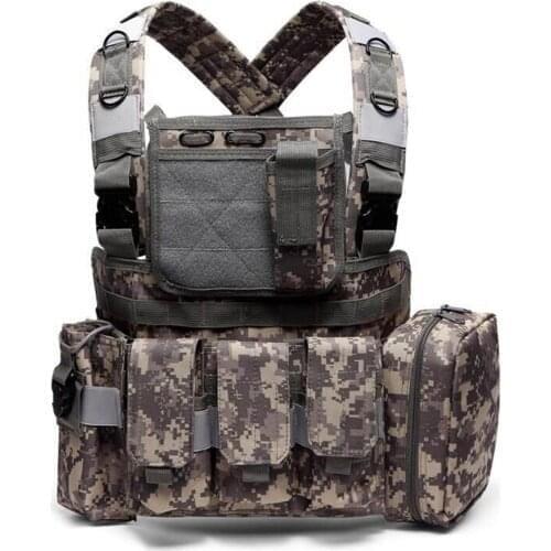 Adjustable Outdoor Combat Heavy Duty Hunting Training Vest Tactical CS Field Vest with Magazine Pouch
