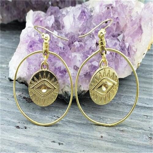 Coin Hoop Earrings / Evil Eye Dangle Earrings / Eye Earrings / Hoop Earrings / Eyelash Earrings / Evil Eye Coin H