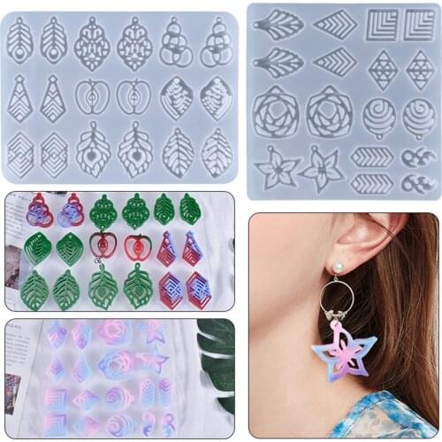 DIY Crystal Epoxy Resin Mold Earrings Pendant Jewelry Making Silicone Mold