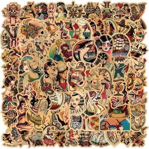 10/50/100PCS Retro Sexy Pin Up Girl Stickers DIY Skateboard Suitcase Freezer Graffiti Luggage Motorcycle Cool Toy Decal Sticker