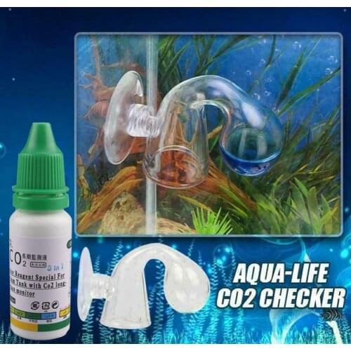 CO2 Glass Drop Checker Aquarium Real Time Solutions Liquid Detection for Fish Tank J2Y