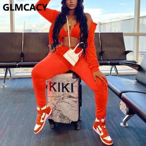 Women Two Piece Casual Tracksuit Long Sleeve Zip Up Jacket & Slim Pants Set