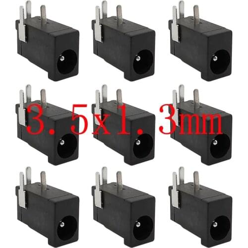 DC-002 3.5 X1.3mm DC Power Female Jack Socket Connector DC002 3.5*1.3mm Round The Needle Black 3 pin DC Power Outlet