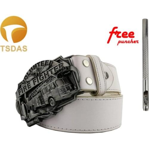 1PC Cool 3D FIRE FIGHTERS Silver Belt Buckle Suitable 3.8-4cm Wide Belt 94*68mm Metal Men Jeans accessories