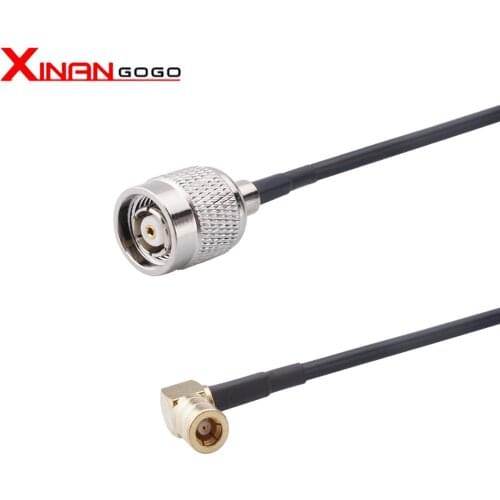 1PCS RP TNC Male Plug to SMB Female Jack Right Angle RF Adapter 15CM Pigtail Coaxial RG174 Extension Cord