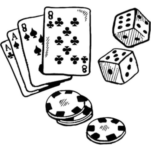 15.7*14.4CM Interesting Poker Casino Chips Cards Graphic Car Sticker Decoration Bumper Window Vinyl C12-0050