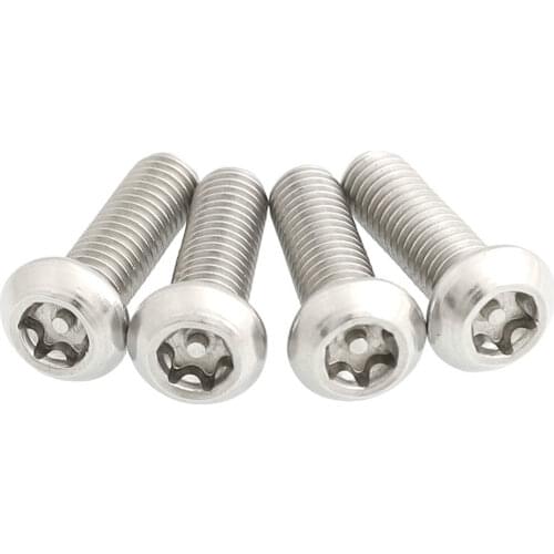 20/10pcs M4 M5 M6 Six-Lobe Torx Bolt Button Pan Round Head with Pin Tamper Proof Anti-theft Screw Bolts A2 304 Stainless Steel