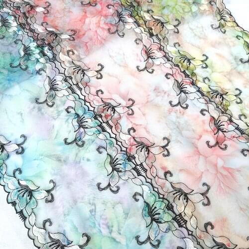 3 Yards 15cm Exquisite Embroidered Mesh Lace Fabric Handmade DIY Garment Sewing Item Doll Clothing Accessories 275