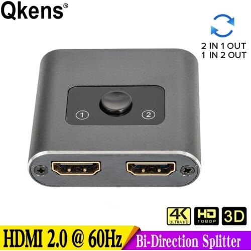 4K 3D HDMI Switch 2 Ports Bi-directional 1x2 / 2x1 HDMI Switcher Splitter 1080P 60hz Audio Video Converter for PS4 Xbox PC HDTV