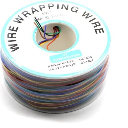 8 Colors 30AWG Wire Wrapping Wire OK Line Tinned Copper Solid PVC insulation PCB Test Core Line Single Tinned Copper Wire