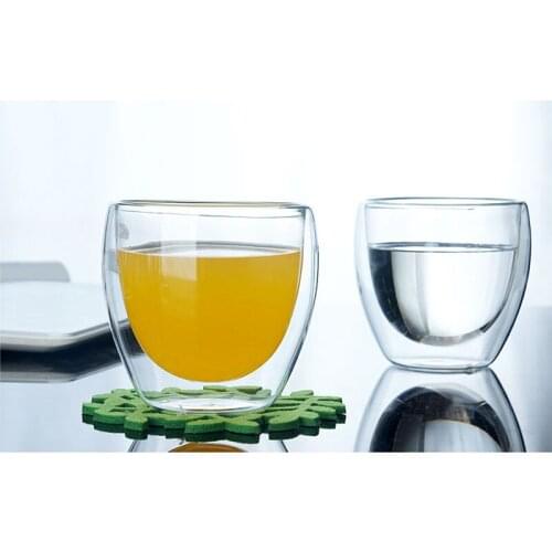 80-450ml Double Wall Cup Coffee Glass Tea Insulated Mug Espresso Cup Wine Beer