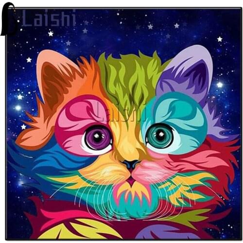 Diamond Painting Cartoon doodle cute cat Full Square Round Diamond Embroidery Animals Picture Of Rhinestone mosaic Cross Stitch