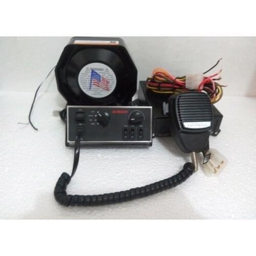 High power 100W car emergency amplifiers siren alarm with control panel and microphone +100W speaker/horn