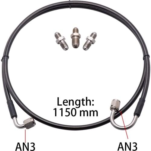 Master To Slave Cylinder Complete Stainless Clutch line For 06-15 Honda Civic Si With 2AN3 to M10*1 and 1AN3 to M12*1 Fittings