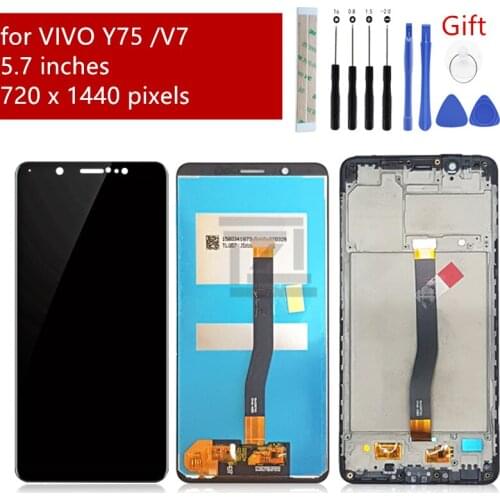 For vivo Y75 /V7 LCD display touch screen LCD digitizer assembly with frame y75 screen replacement v7 display repair parts