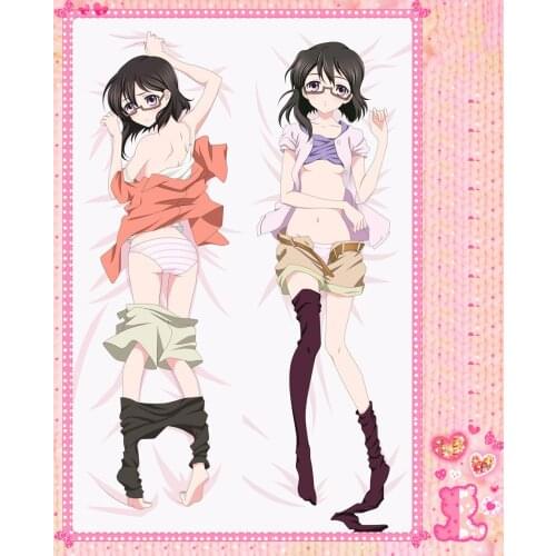 Anime Cartoon GLASSLIP Double Bolster Hugging Pillow Case Pillow Cover Pillowcase Peach Skin 2 Way No.65032