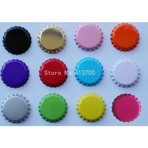 Free Shipping two Side Colored Beer Caps Bottle Caps for Jewelry Accessories Without Hole 12 Colors can be chosen 2000 pcs/Lot