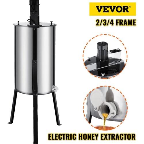 VEVOR Electric Honey Extractor 3 Frame Stainless Steel Honeycomb Spinner Crank Bee Honey Centrifuge Beekeeping Equipment