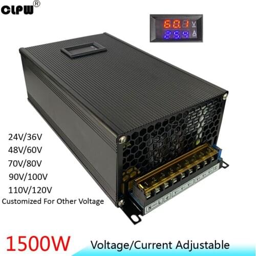 1500W Switching Power Supply DC 12V125a 15v 24v 36v 48v 50v 60v 70v Single Output Digital Display for Stepper CCTV LED Light