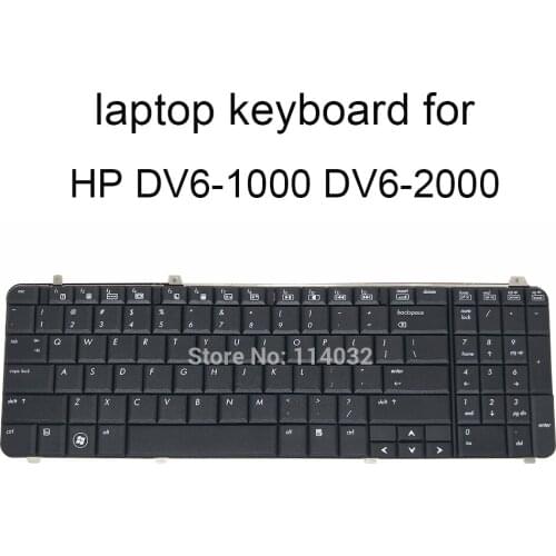 Laptop keyboard for HP DV6-1000 DV6-1100 DV6-2000 2200 DV6-1200 US English black notebook keyboards Screw set AENK5U034384A new