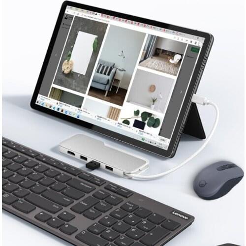 Lenovo Type USB C HUB Adapter To HDMI 5 Port Splitter For laptop Macbook Computer PC Accessorie Expander