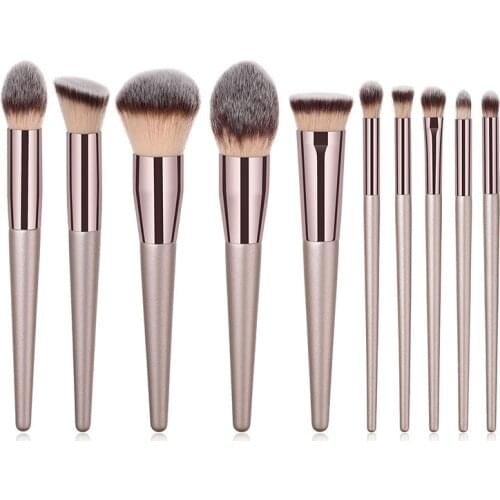 HOT Champagne makeup brushes set for women cosmetic foundation powder blush eyeshadow kabuki blending make up brush beauty tools