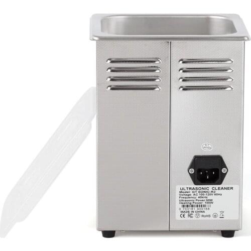 R2 Ultrasonic Cleaner 2L 50W with Digital Display Heating Degas Basket Ultrasonic Bath