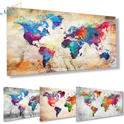 Full Square /Round Diamond Painting World Map 5D DIY Diamond Embroidery Sale Landscape Mosaic Picture Of Rhinestone Home Decor