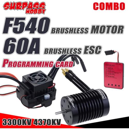 SURPASS HOBBY F540 Waterproof Brushless Motor 60A ESC Program Card 3300KV 4370KV for 1/10 RC Car Traxxas Axial Off-road Car