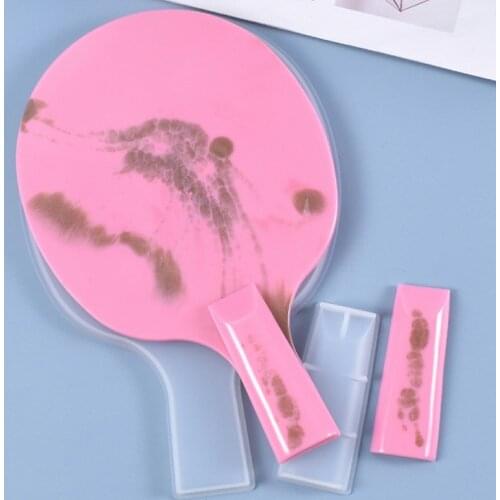 Table Tennis Bat Sport Silicone Molds For Decorative Tray Table Ping Pong Racket Soap Mould Molds Silicone Crafts For Adult Club
