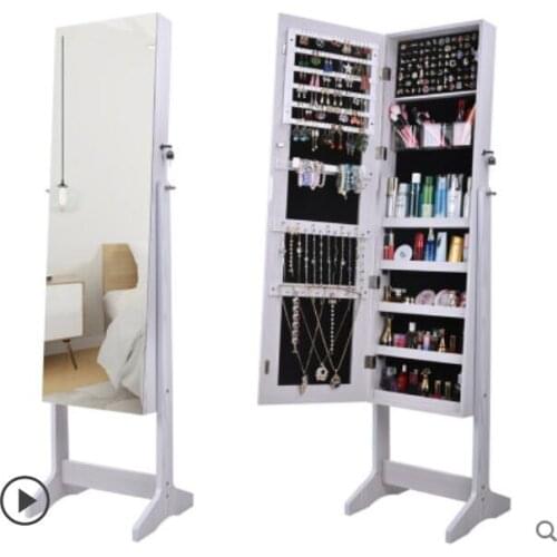 Bedroom multifunctional jewelry storage cabinet household full-length mirror wall hanging fitting simple floor mirror