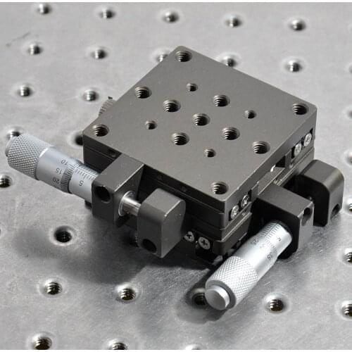 XY axis stage 06DTS-0.5M manual displacement platform fine-tuning sliding table table size 60x60 height 33mm Aluminium