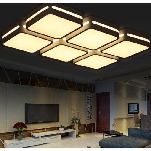 LED Metallic Acrylic Ceiling Light for Home and Commercial Rectangular & Square Remote Dimming Ceiling lamp 110-240V