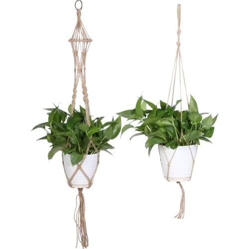 Plant Hanger Pot Holder Polypropylene Fiber Rope Handmade Macrame 4 Leg Bright White Garden Home Decoration Plant Display rope