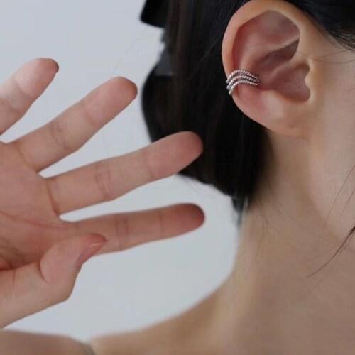 Vintage Three-layer Wave Shape Metal Ear Cuff For Women Clip On Earrings Gold earcuff Without Piercing Earrings Jewelry