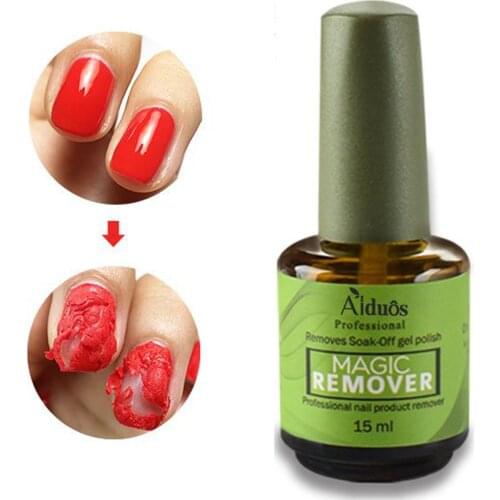 Magic Nail Polish Remover,Professional Easily & Quickly Removes Soak-Off Gel Nail Polish in 3-5 Minutes,15ml