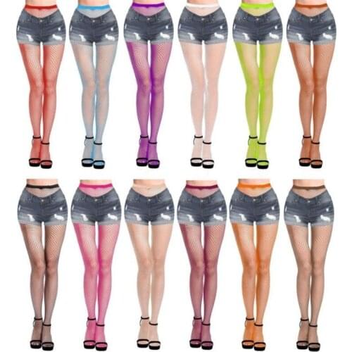 Ladies Sexy Stockings Hollow Out Fishnet Tight Jeans Hole Bottoming Mesh Tights Stocking Nylon Multicolor Elastic Pantyhose Hot