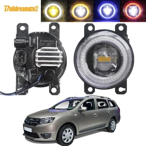2 Pieces Car LED Lens Fog Light Assembly Angel Eye Daytime Running Lamp 30W 8000LM 12V Accessories For Dacia Logan 2004-2015