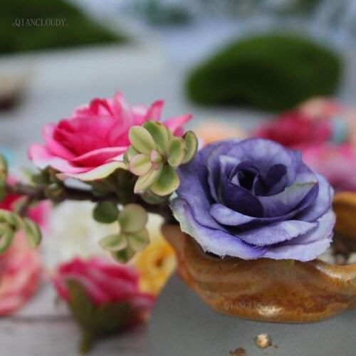 5/30/100 pieces DIY Retro camellia Rose bud Artificial silk flowers Heads European Peony bud flower for Wedding Garland A23