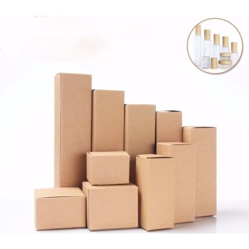 50pcs (wood Grain Series) Special Kraft Paper Box, Cosmetic Packaging Container Can Be Customized Size