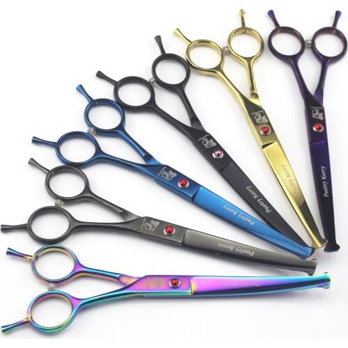 7.0 inch Professional Pet Dog Grooming Scissors Stainless Steel Hair Cutting Scissors with Safety Rounded Tip Protect Top Shears