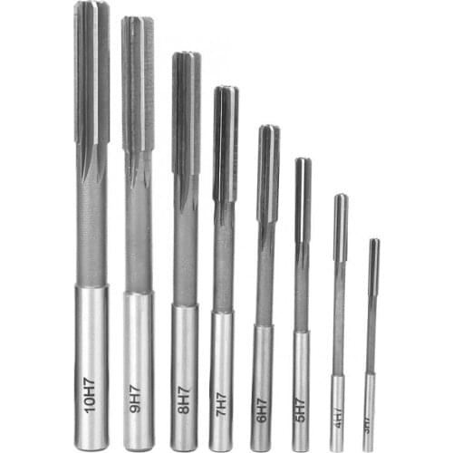8Pcs 3/4/5/6/7/8/9/10mm Hole Reamer High Speed Steel High Accuracy Straight Shank Reamer