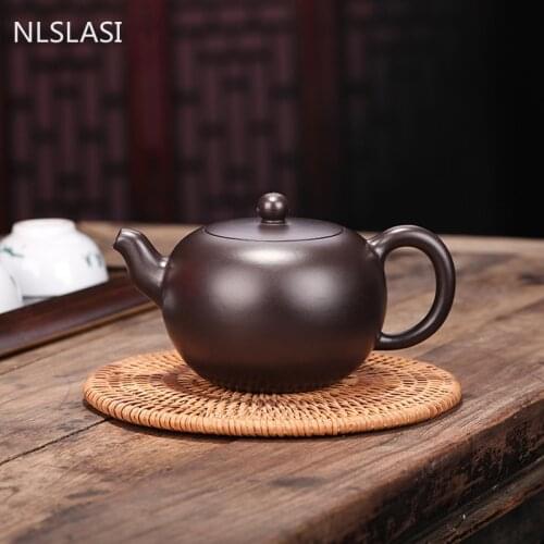 Authentic Chinese Yixing tea pots Purple Clay filter Teapot Raw ore black mud kettle Handmade Boutique Customized Teaware 290ml
